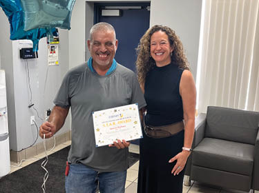 Agustin Machuca with Superintendent Gonzalez