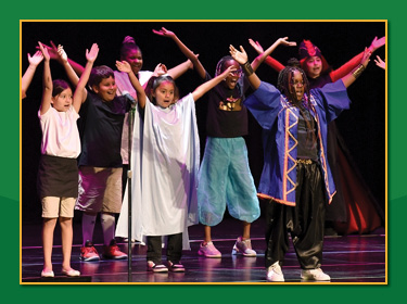 Emerson students performing Aladdin Jr. at ASU Gammage