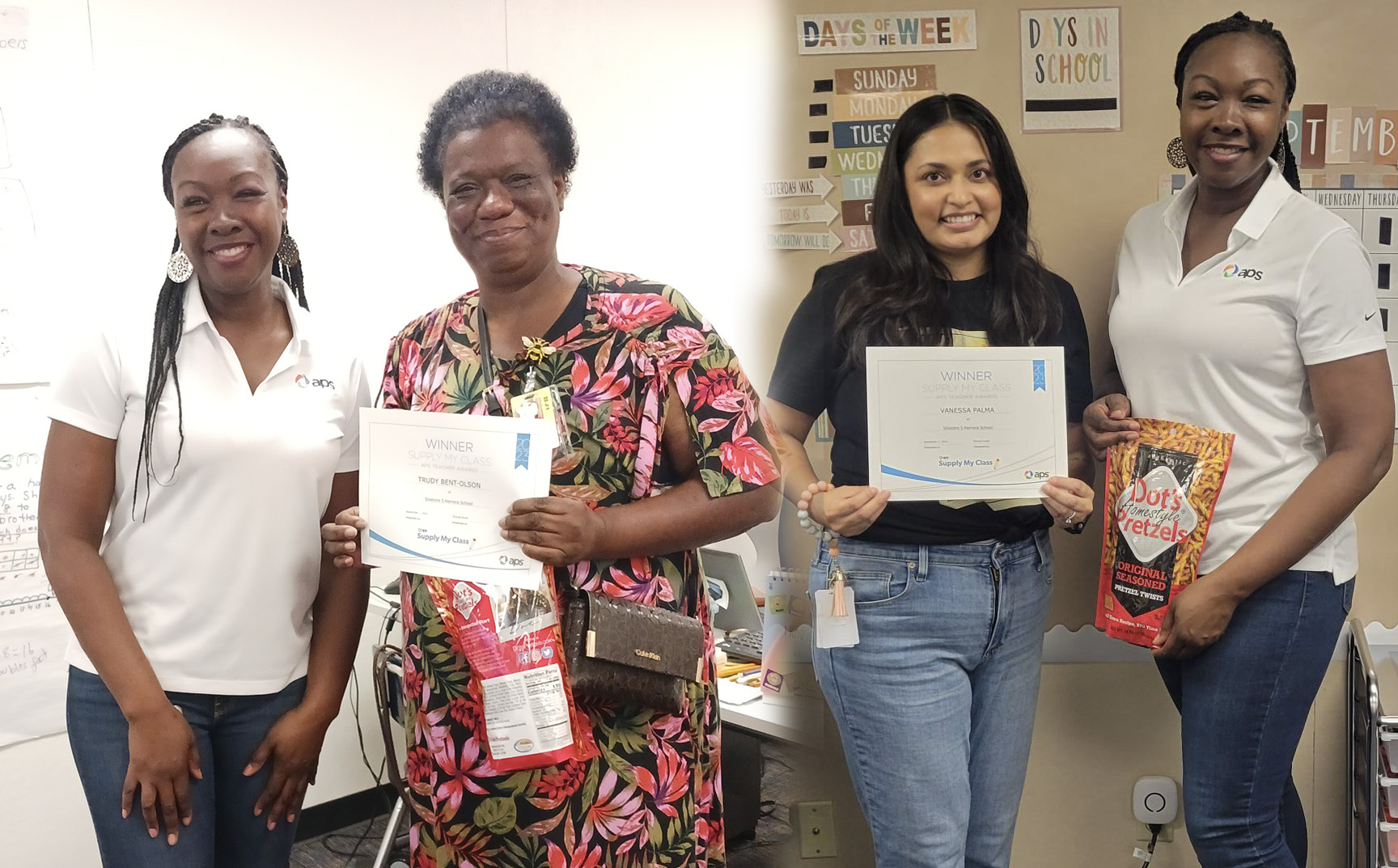 Herrera Teachers recieving checks from APS