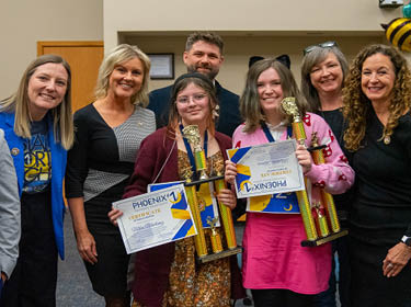  First Place: Matilda Karnes from Shaw Montessori. Second Place: Mila Martinez from Shaw Montessori